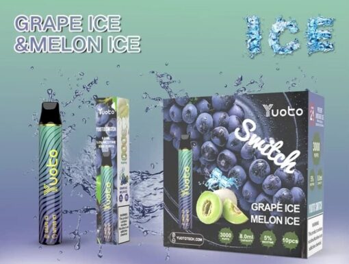 Yuoto Vape Switch disposable India Grape Ice & Melon Ice