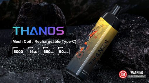 Brand Name: Yuoto Thanos Rechargeable Disposable vape Puffs: 5000 puffs Nicotine: 5% E-juice Capacity: 14ML Battery: 650mAh